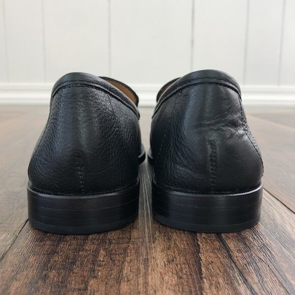 Joie Nappa Leather Loafer Moc Toe Gold Bit Detail Preppy "Laila" Size 5 Black - Picture 9 of 12